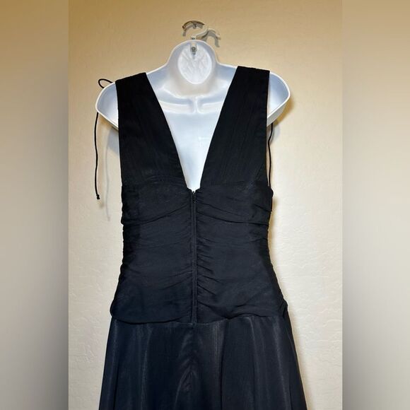 VTG Y2K Express Black Silk Mini Party Dress whimsygoth Goth Fairycore 2000’s 8 - Picture 6 of 10